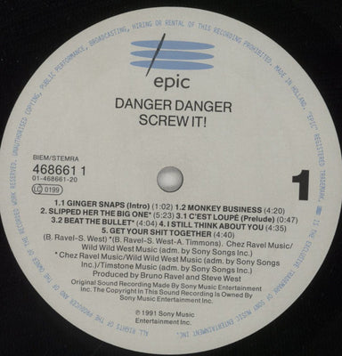 Danger Danger Screw It! - Hype Stickered - VG UK vinyl LP album (LP record) D-DLPSC882004