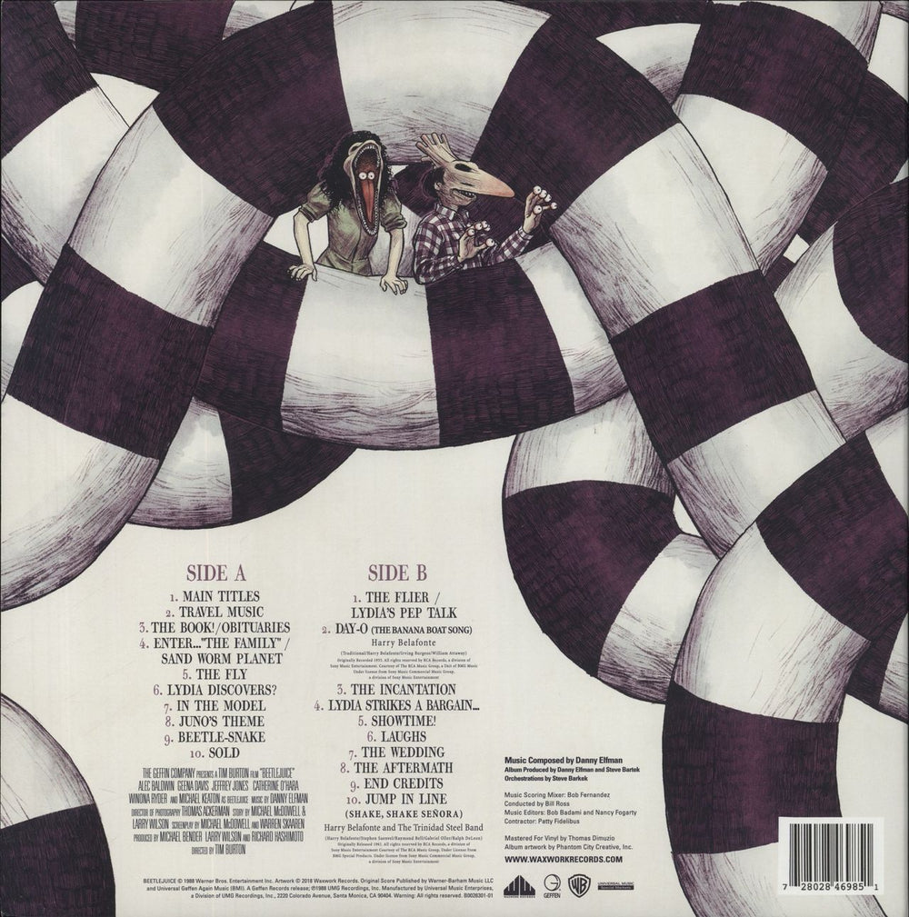 Danny Elfman Beetlejuice - White w/ Green & Purple Vinyl US vinyl LP album (LP record)