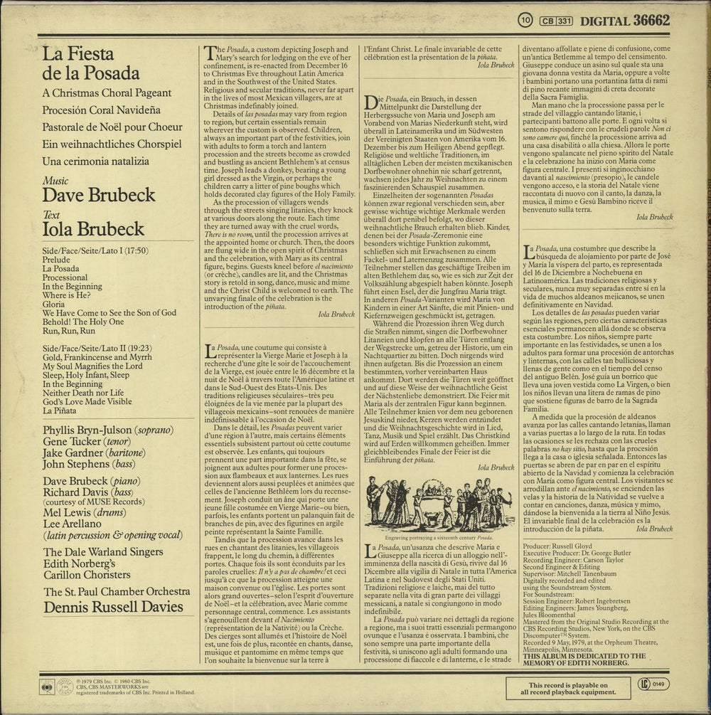 Dave Brubeck La Fiesta De La Posada Dutch vinyl LP album (LP record)