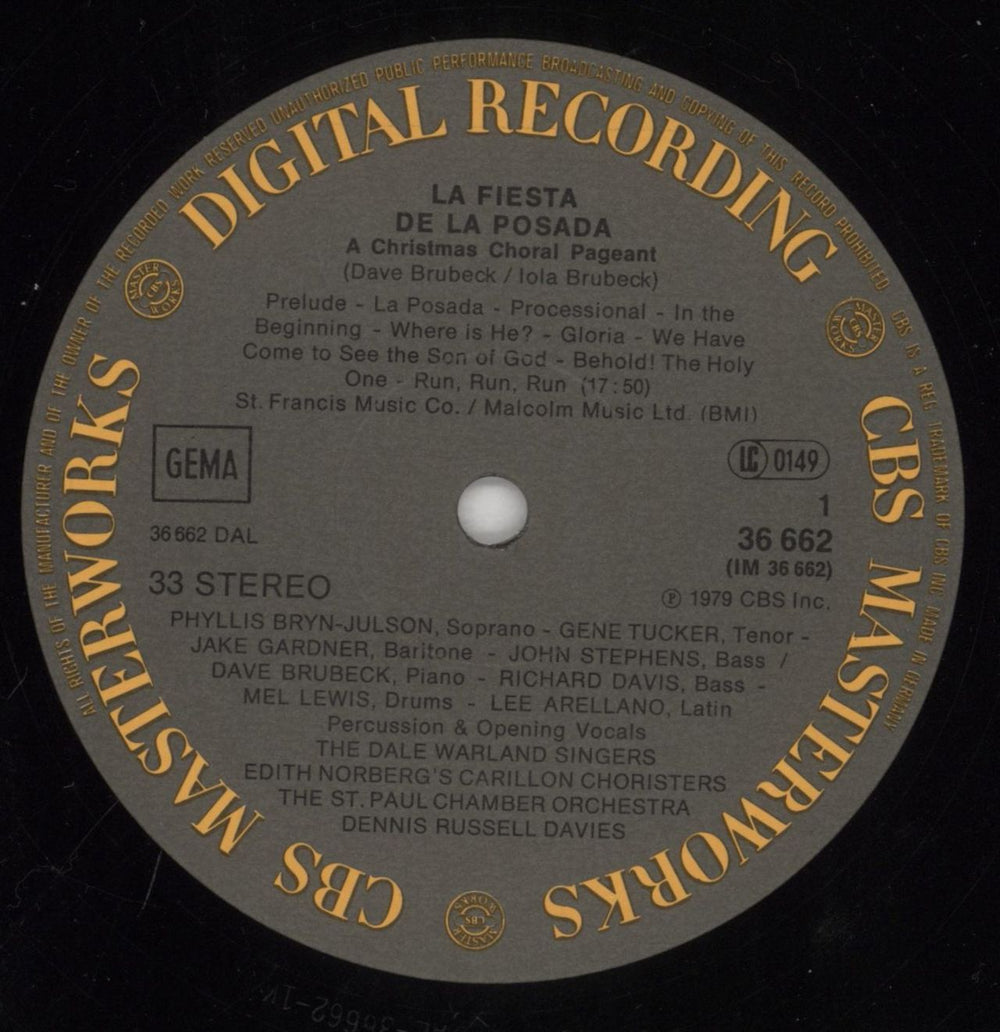 Dave Brubeck La Fiesta De La Posada Dutch vinyl LP album (LP record) DBRLPLA860611