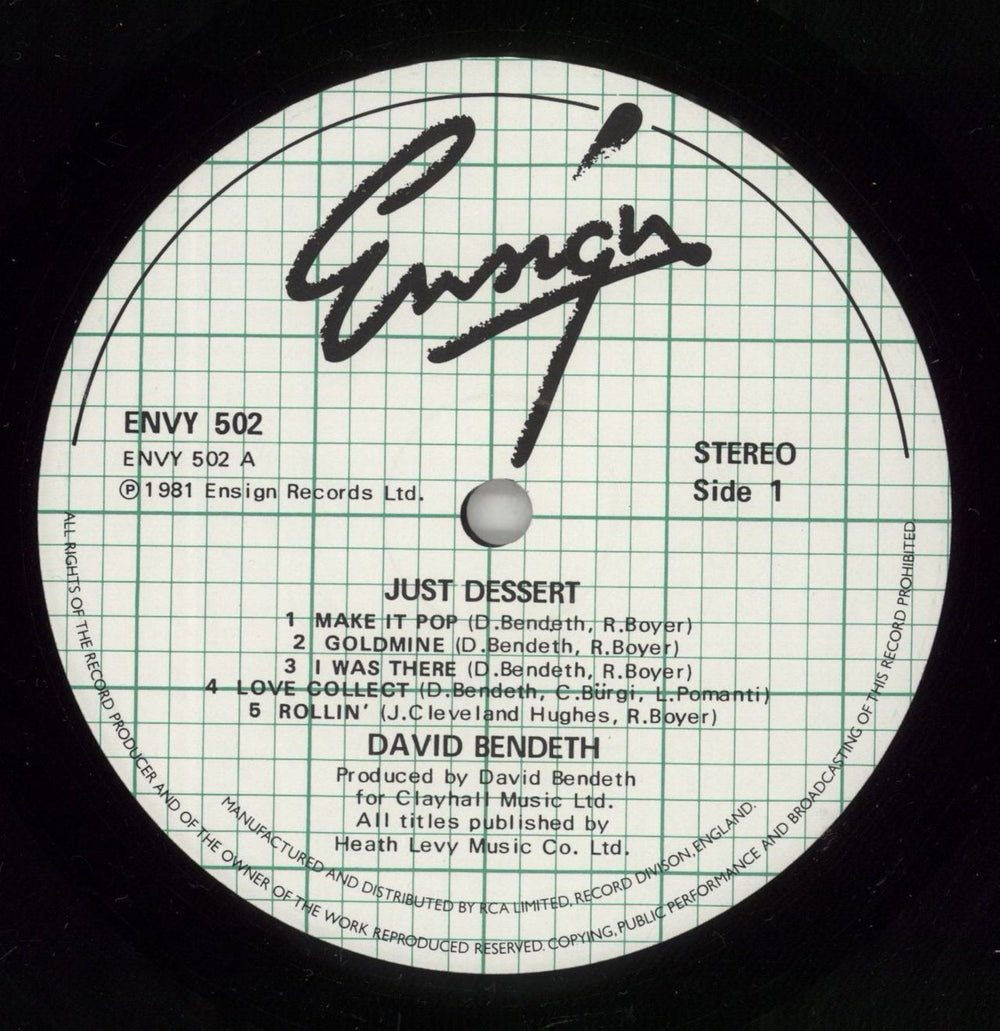 David Bendeth Just Dessert UK vinyl LP album (LP record) EJ5LPJU744859