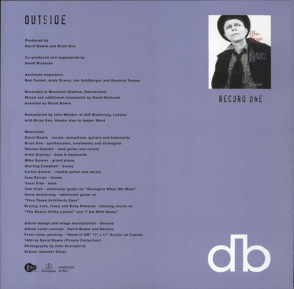 David Bowie 1. Outside: Remastered UK 2-LP vinyl record set (Double LP Album) 2022