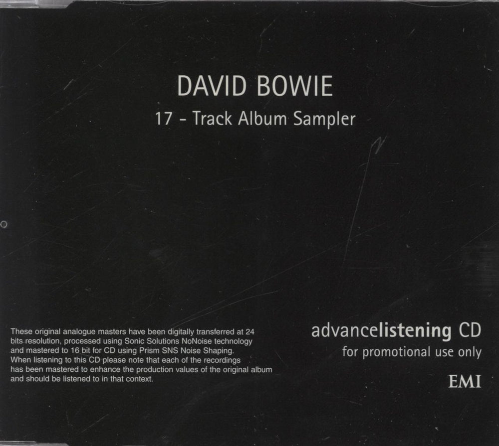 David Bowie 17-track Album Sampler UK Promo CD album (CDLP) CDLRL015