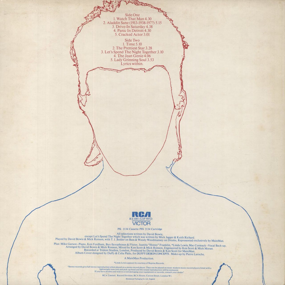 David Bowie Aladdin Sane - 2nd + insert - EX UK vinyl LP album (LP record)