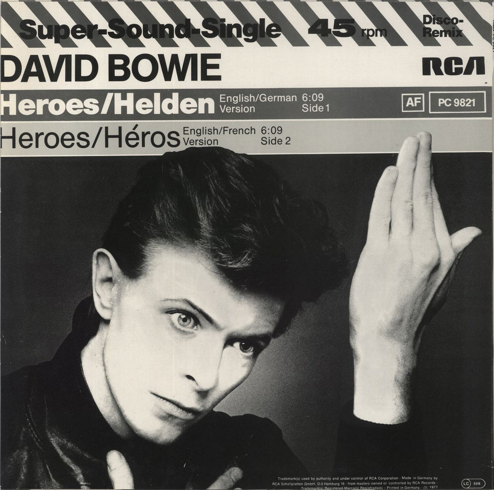 David Bowie Heroes/ Helden - 1st German 12" vinyl single (12 inch record / Maxi-single)