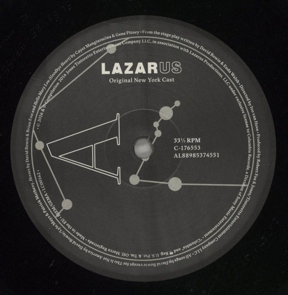 David Bowie Lazarus - Original New York Cast Recording UK 3-LP vinyl record set (Triple LP Album) BOW3LLA876857