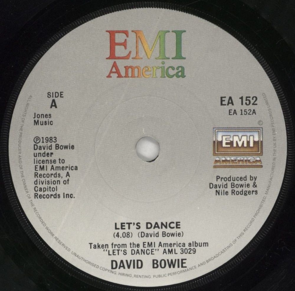David Bowie Let's Dance - Solid UK 7" vinyl single (7 inch record / 45) BOW07LE772778