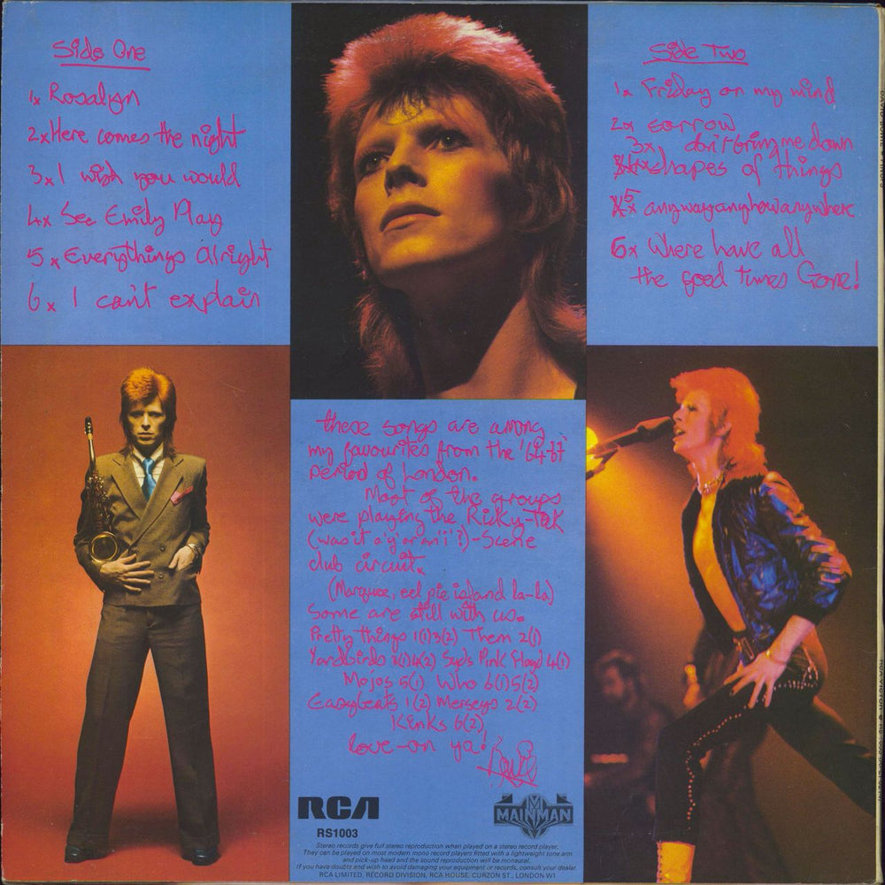 David Bowie Pin Ups - EX UK vinyl LP album (LP record)