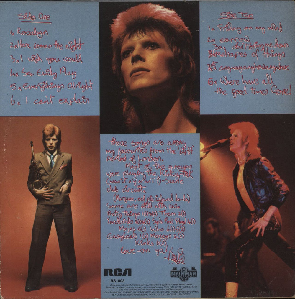 David Bowie Pin Ups French vinyl LP album (LP record)