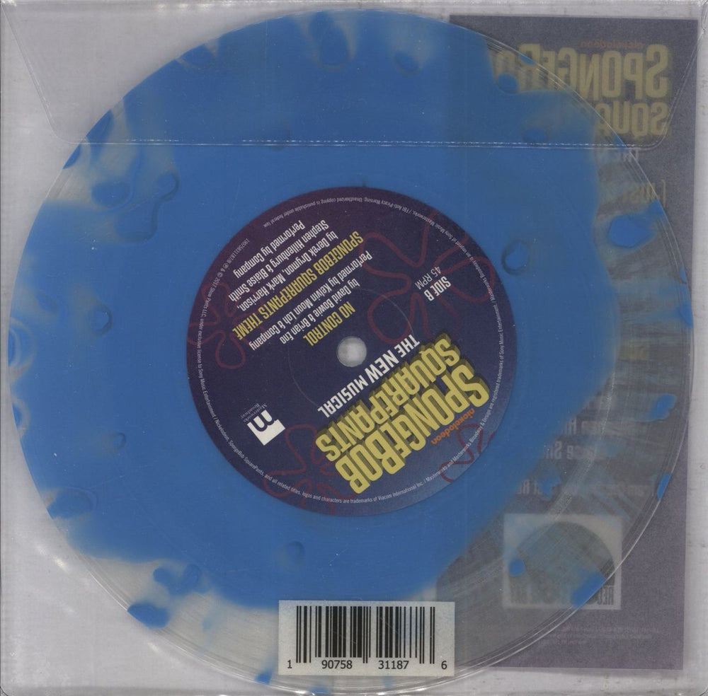 David Bowie Spongebob Squarepants The New Musical - Blue & Clear Marbled Vinyl US 7" vinyl single (7 inch record / 45) 190758311876