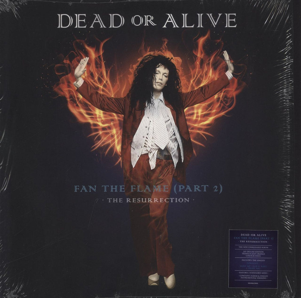 Dead Or Alive Fan The Flame (Part 2): The Resurrection - Orange Vinyl UK 2-LP vinyl record set (Double LP Album) DEMREC959X