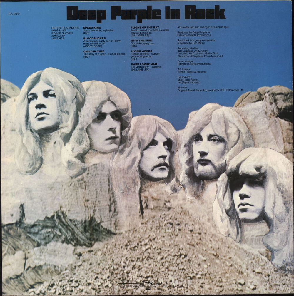 Deep Purple In Rock UK vinyl LP album (LP record)