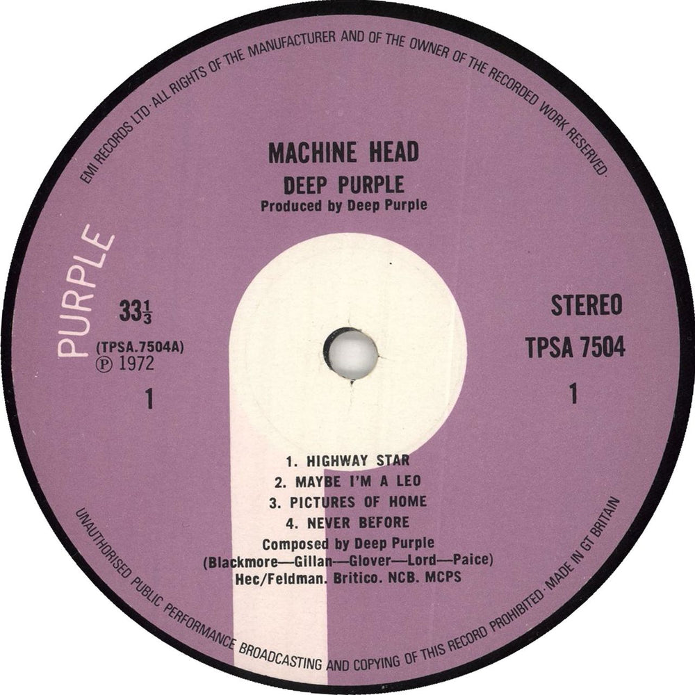 Deep Purple Machine Head - 2nd + Insert - EX UK vinyl LP album (LP record) DEELPMA362898