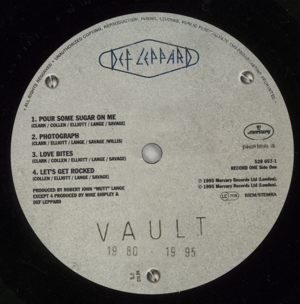Def Leppard Vault - Greatest Hits 1980-1995 UK 2-LP vinyl record set (Double LP Album) DEF2LVA324198