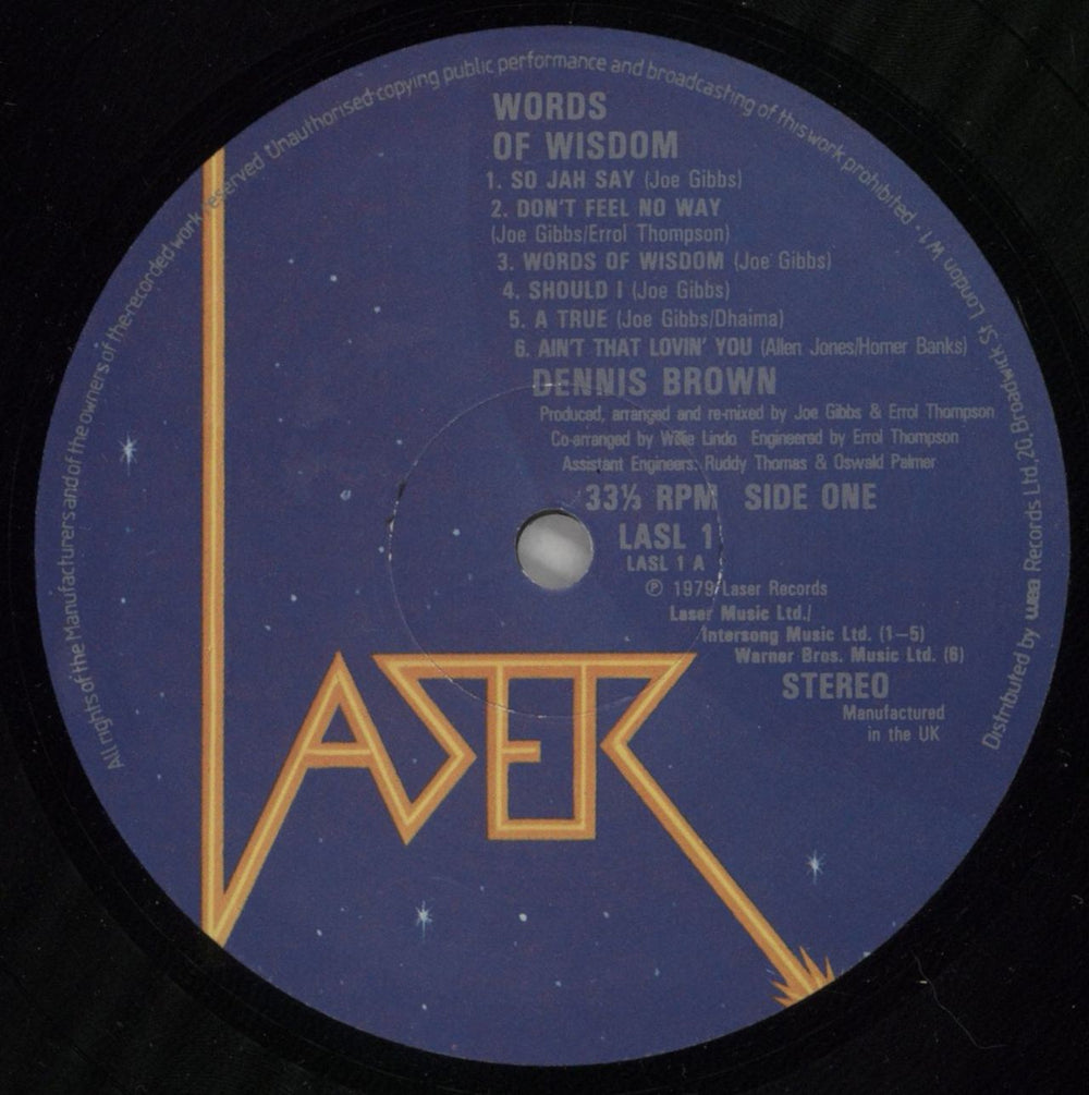 Dennis Brown Words Of Wisdom UK vinyl LP album (LP record) D/BLPWO698408