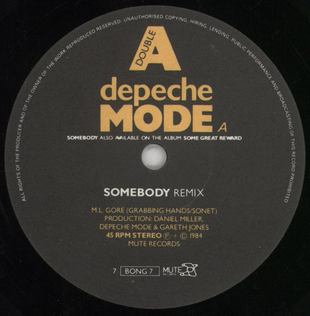 Depeche Mode Blasphemous Rumours - Black Sleeve - EX UK 7" vinyl single (7 inch record / 45) DEP07BL808602