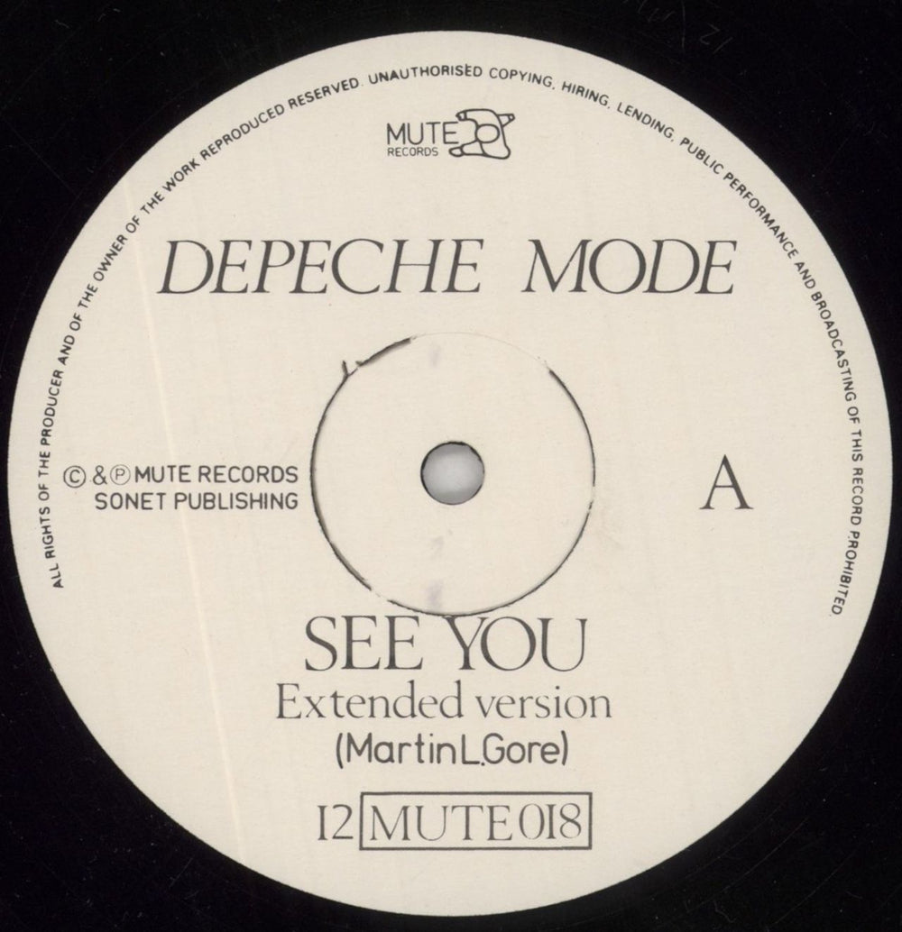 Depeche Mode See You (Extended Version) - EX UK 12" vinyl single (12 inch record / Maxi-single) DEP12SE732886