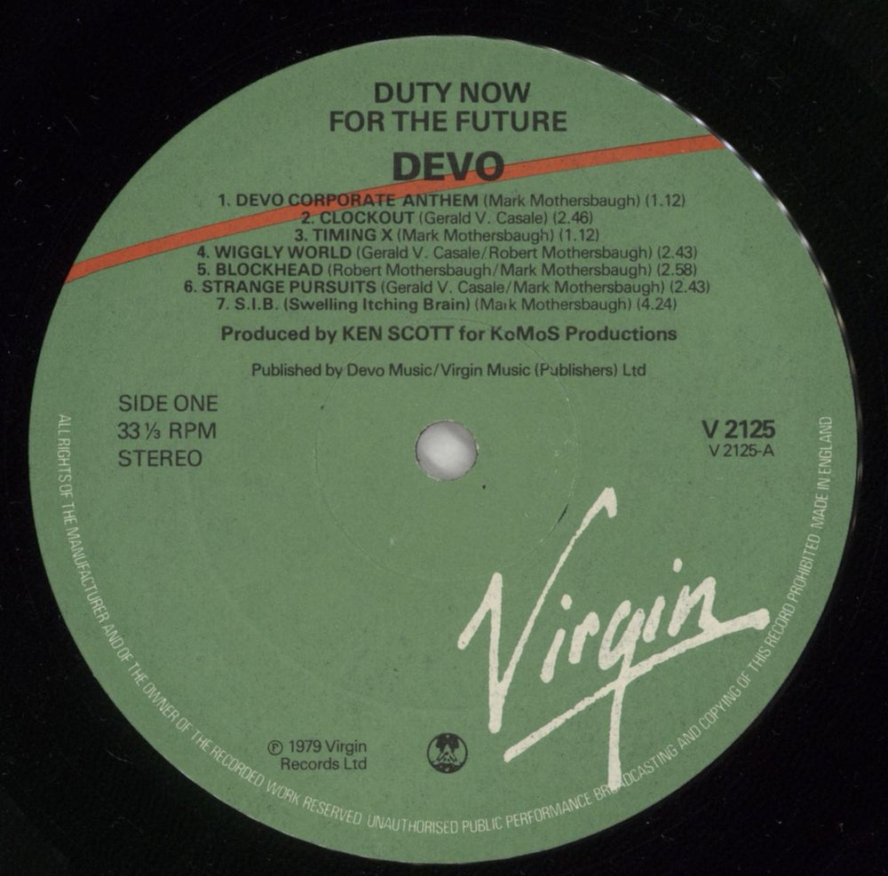 Devo Duty Now For The Future + Postcard - EX UK vinyl LP album (LP record) DVOLPDU665336