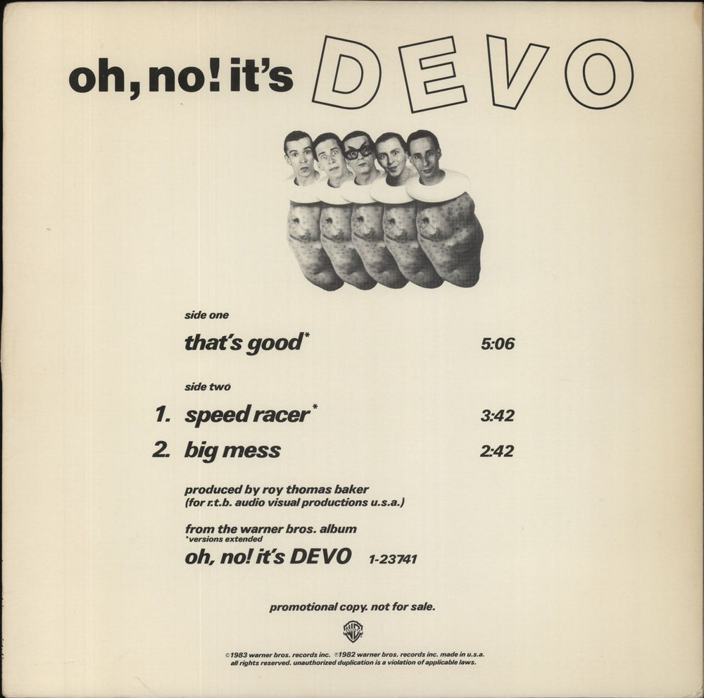 Devo That's Good US Promo 12" vinyl single (12 inch record / Maxi-single)