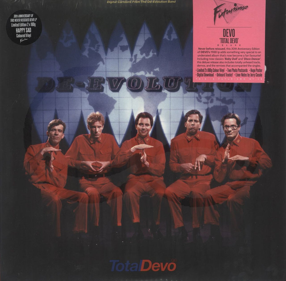 Devo Total Devo - Happy and Sad Vinyl - Sealed UK 2-LP vinyl record set (Double LP Album) FUTURISMONO28