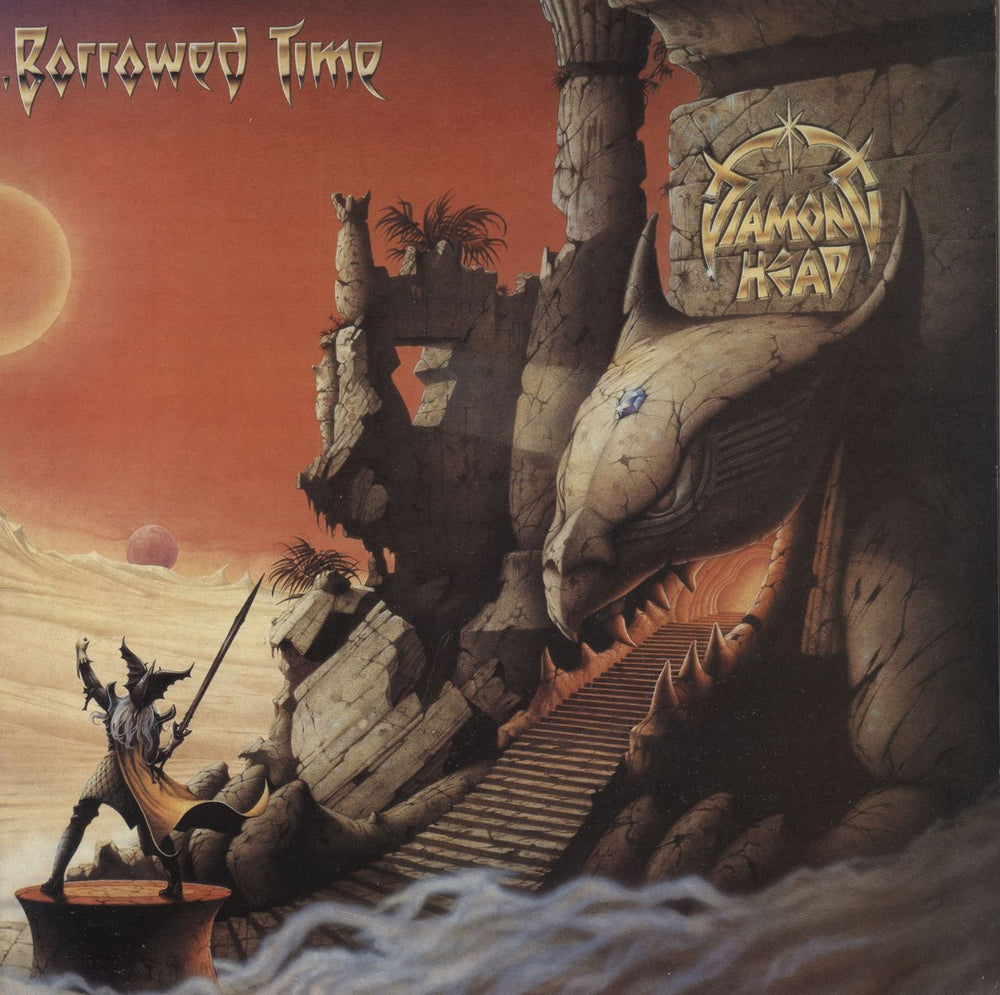 Diamond Head Borrowed Time - EX + Poster UK vinyl LP album (LP record) DH1001