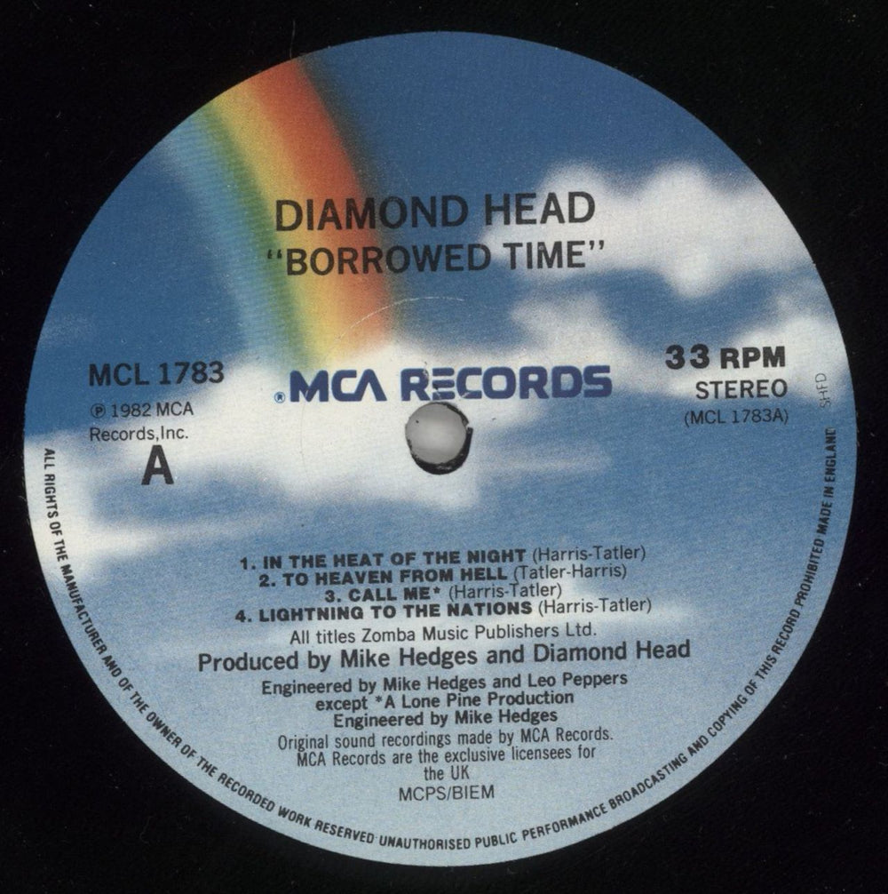 Diamond Head Borrowed Time UK vinyl LP album (LP record) DIHLPBO174971