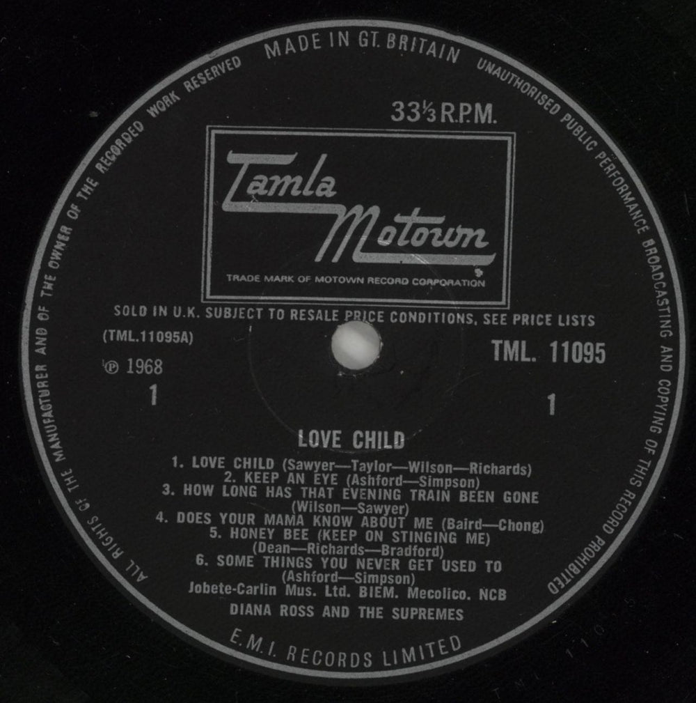 Diana Ross & The Supremes Love Child UK vinyl LP album (LP record) D/SLPLO866124