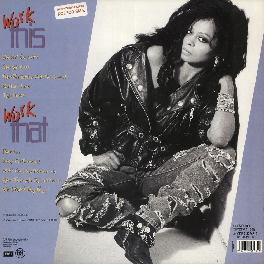 Diana Ross Workin' Overtime - Factory Sample UK Promo vinyl LP album (LP record) 077779254316