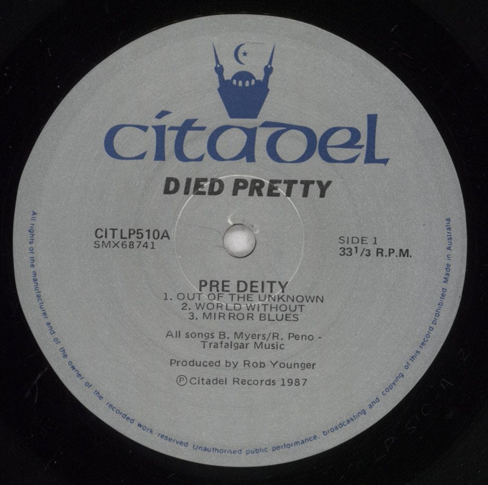 Died Pretty Pre Deity Australian vinyl LP album (LP record) DIELPPR842063