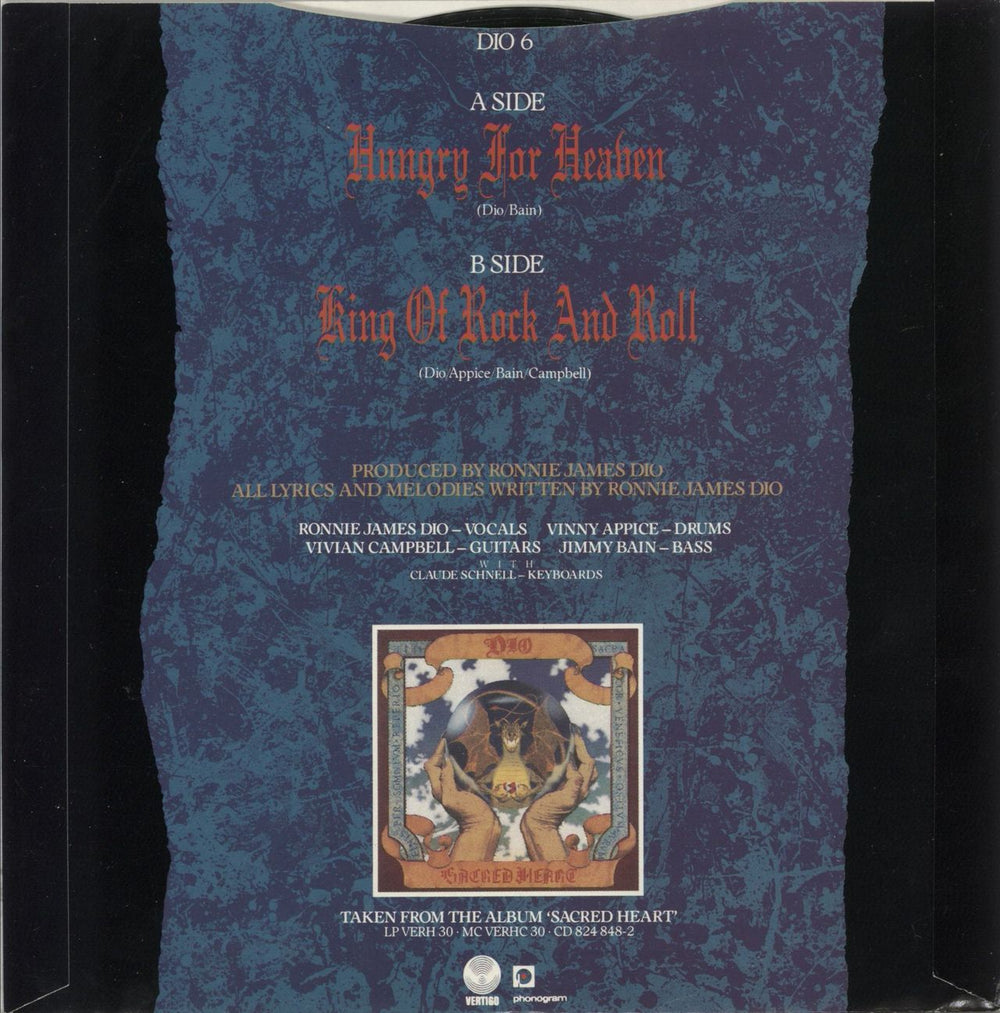 Dio Hungry For Heaven UK 7" vinyl single (7 inch record / 45)