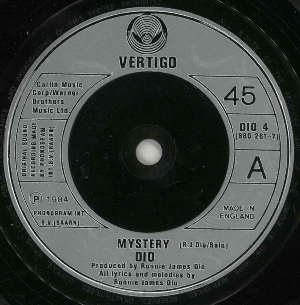 Dio Mystery + Pass UK 7" vinyl single (7 inch record / 45) DIO07MY864941