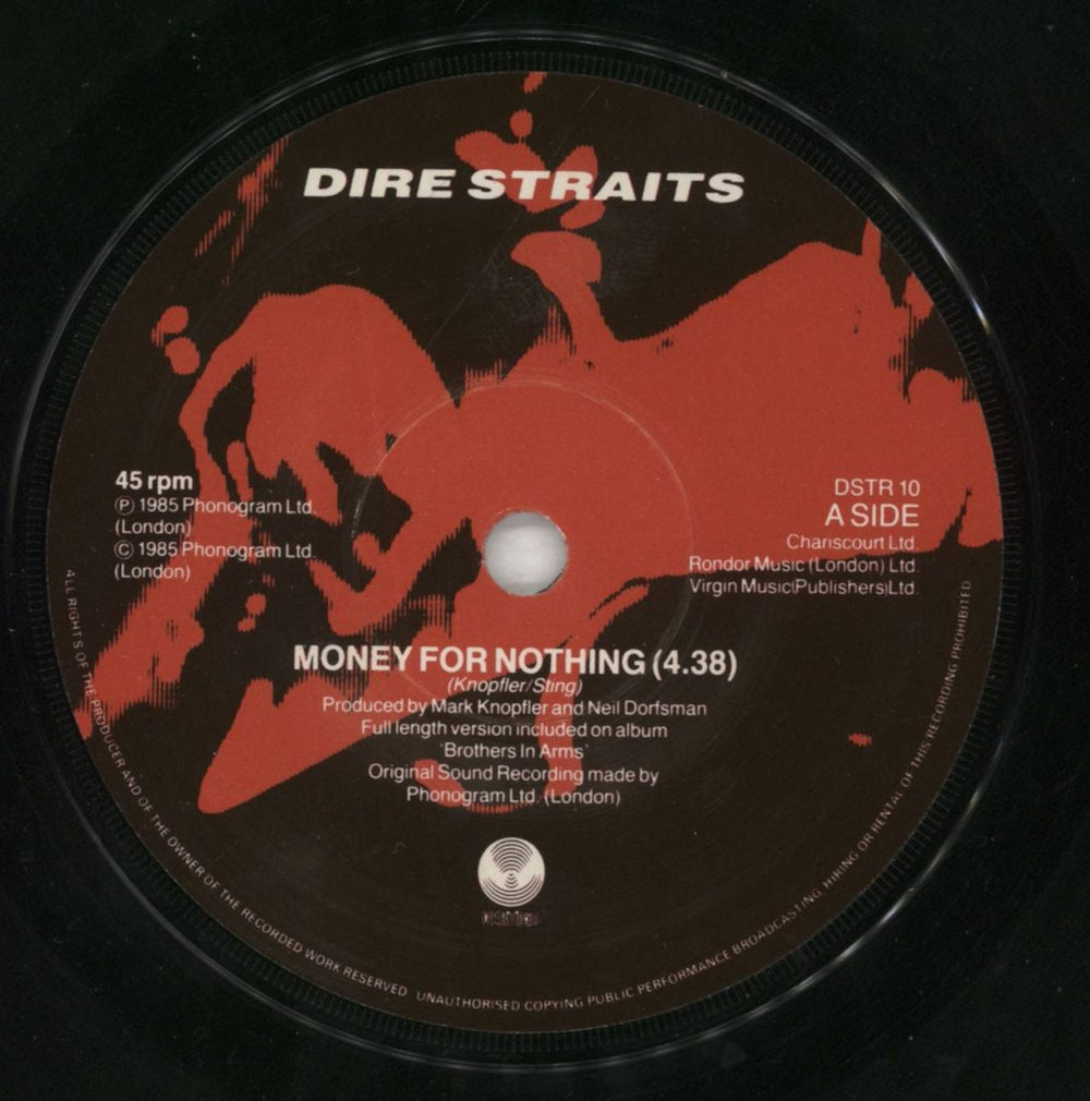 Dire Straits Money For Nothing + Sleeve UK 7" vinyl single (7 inch record / 45) DIR07MO564857