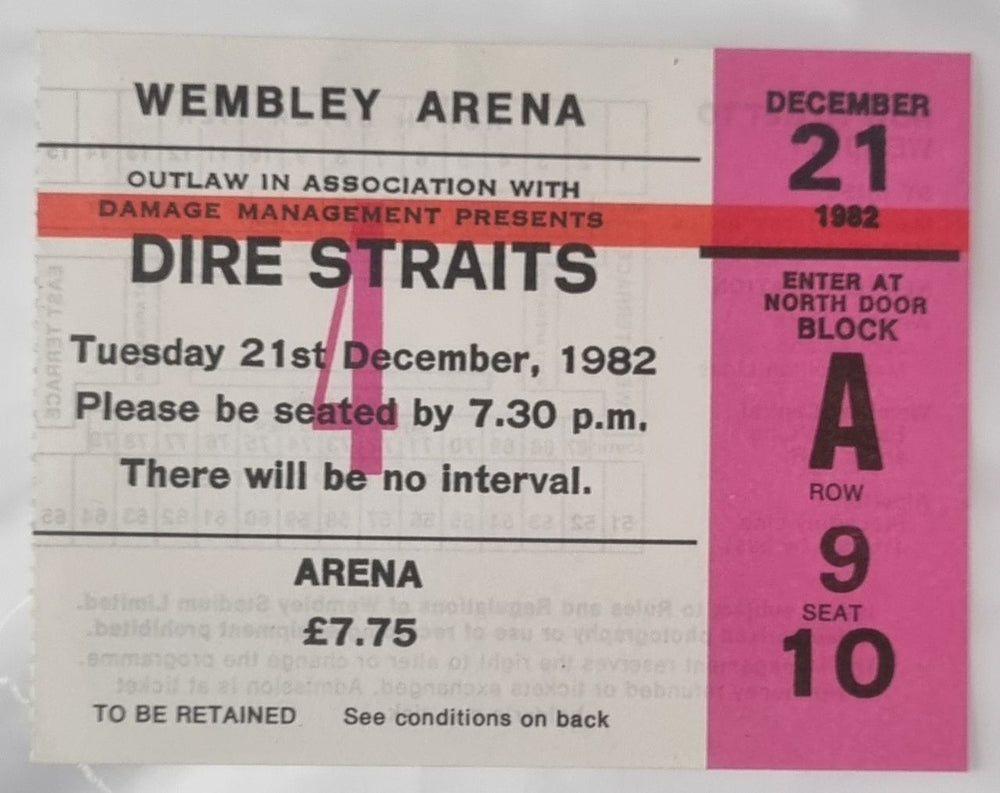 Dire Straits Souvenir Programme 1982/3 + ticket stub UK tour programme DIRTRSO98166