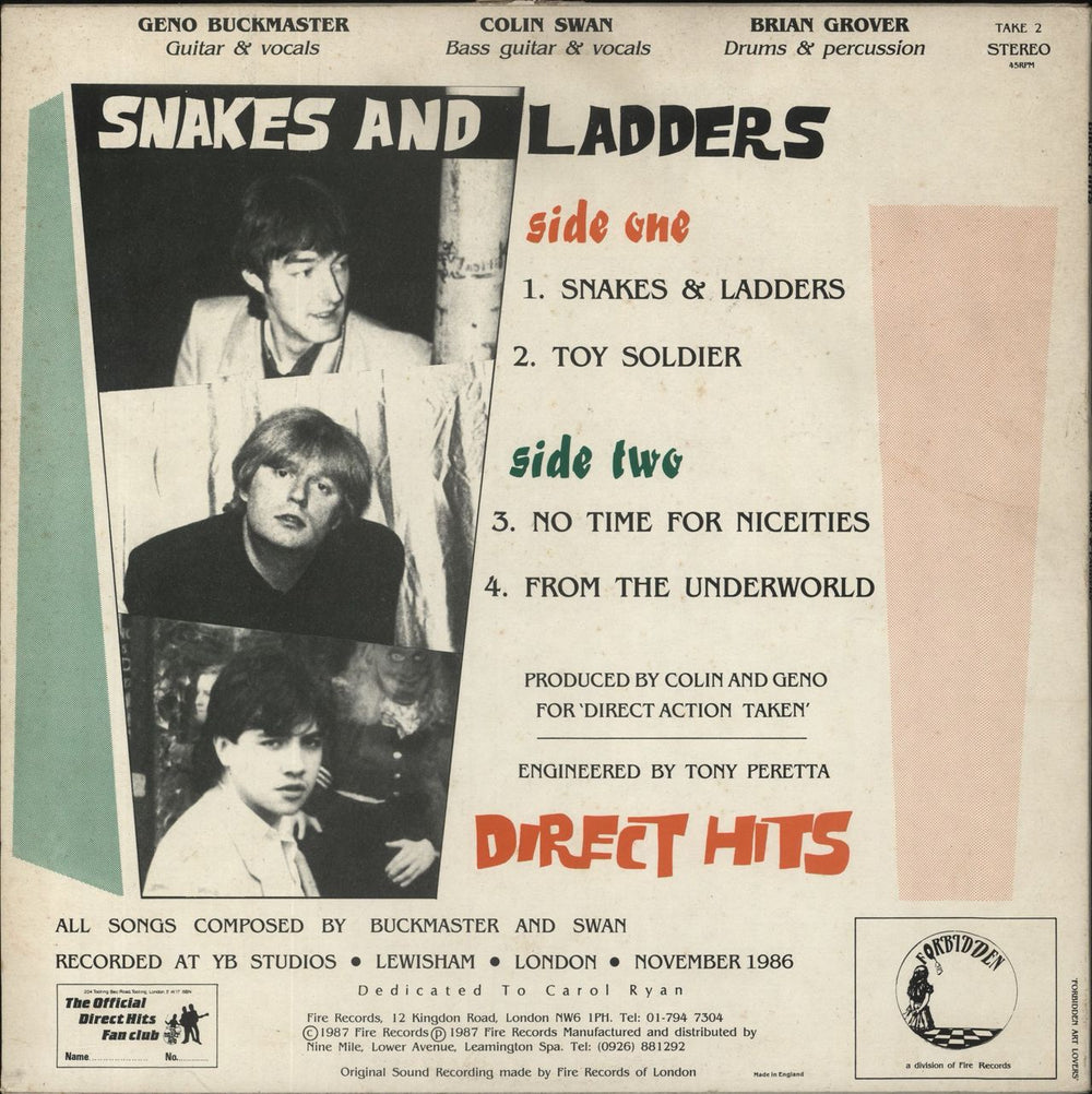 Direct Hits Snakes And Ladders UK 12" vinyl single (12 inch record / Maxi-single)