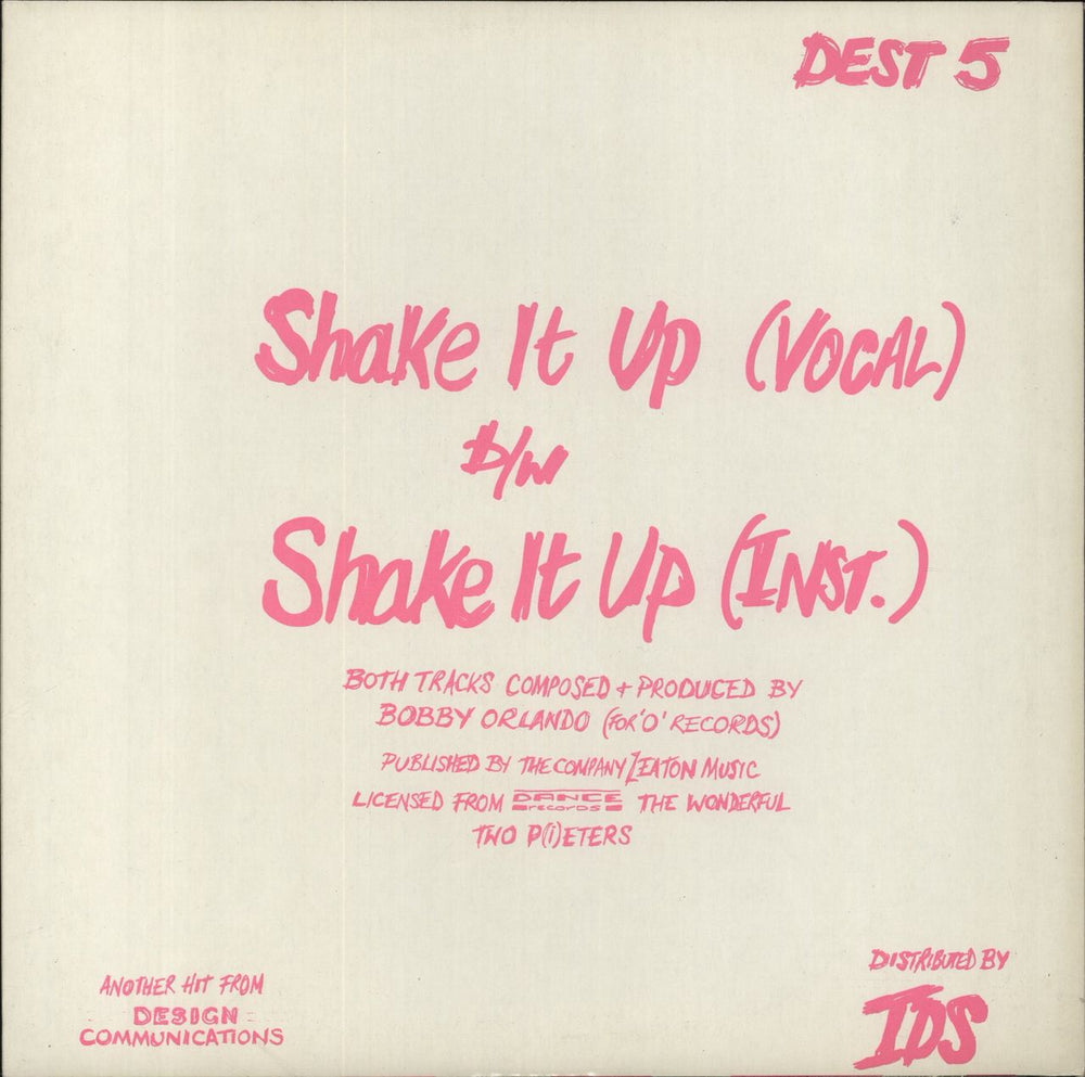 Divine (80's) Shake It Up UK 12" vinyl single (12 inch record / Maxi-single)