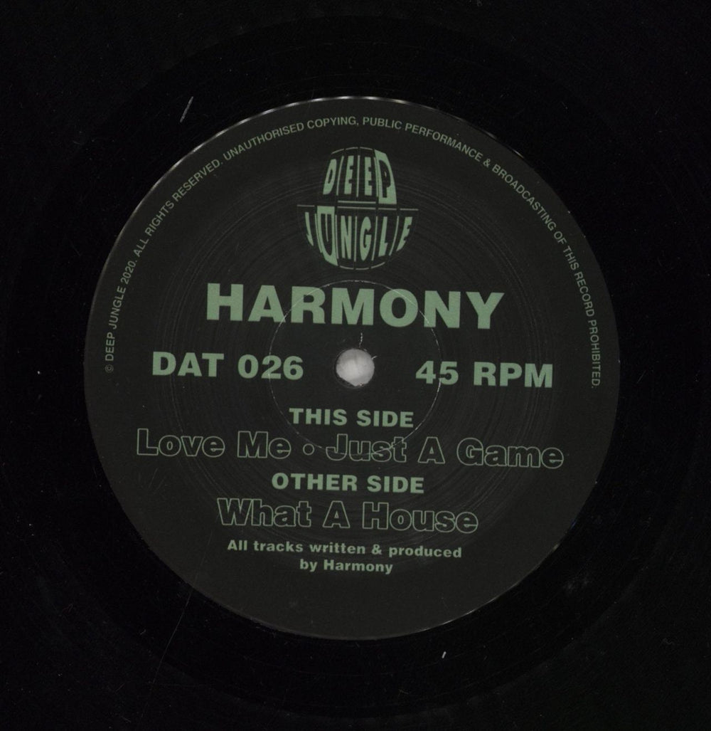 DJ Harmony What A House / Love Me / Just A Game UK 12" vinyl single (12 inch record / Maxi-single) DAT026