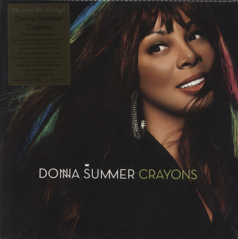 Donna Summer Crayons - Translucent Pink Vinyl UK vinyl LP album (LP record) MOVLP3151