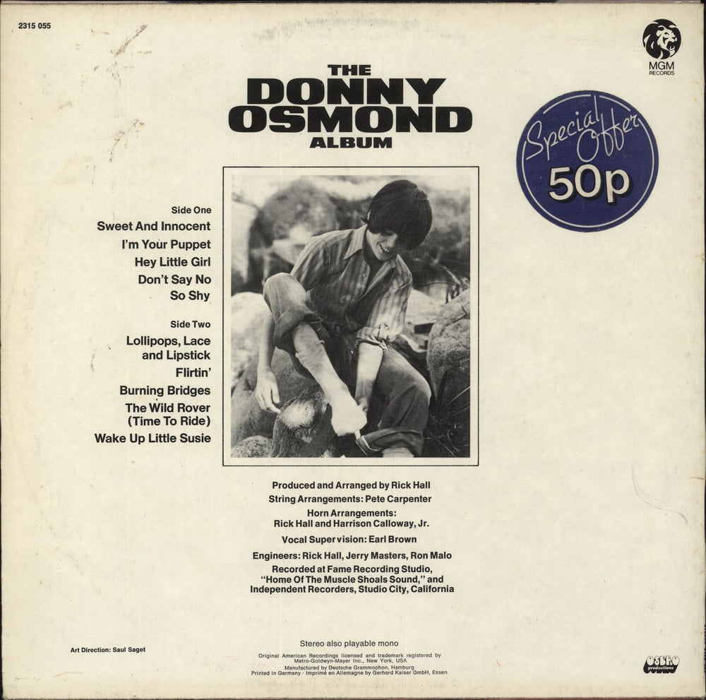 Donny Osmond The Donny Osmond Album UK vinyl LP album (LP record)