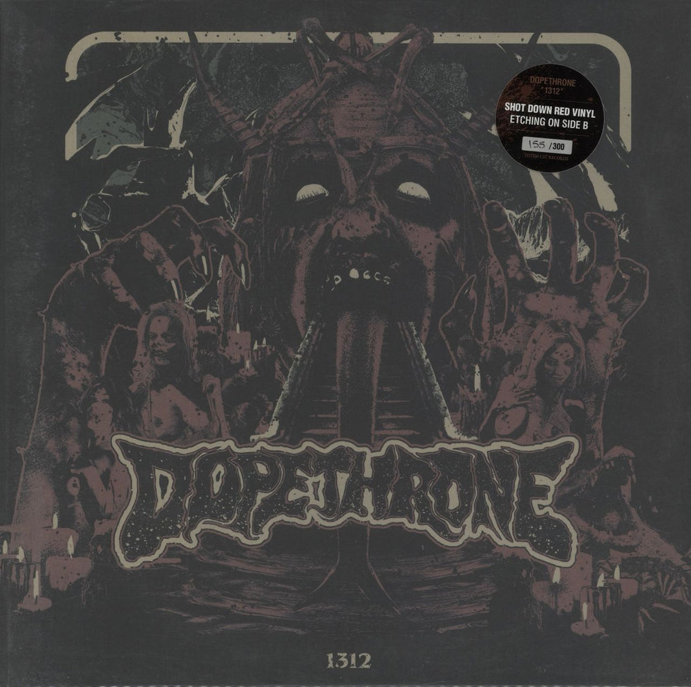 Dopethrone 1312 - Red and Black vinyl French 12" vinyl single (12 inch record / Maxi-single) TOTEM019