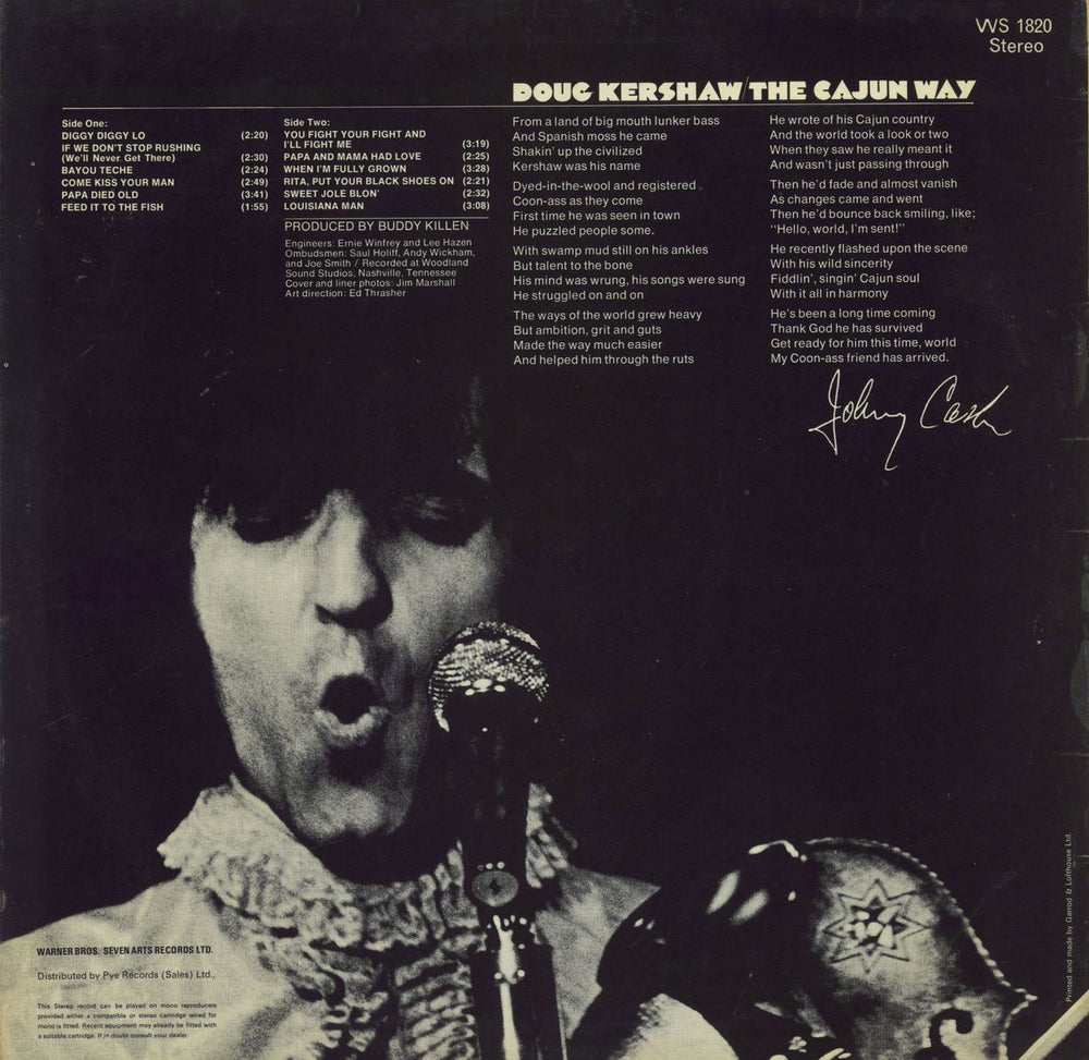 Doug Kershaw The Cajun Way UK vinyl LP album (LP record)