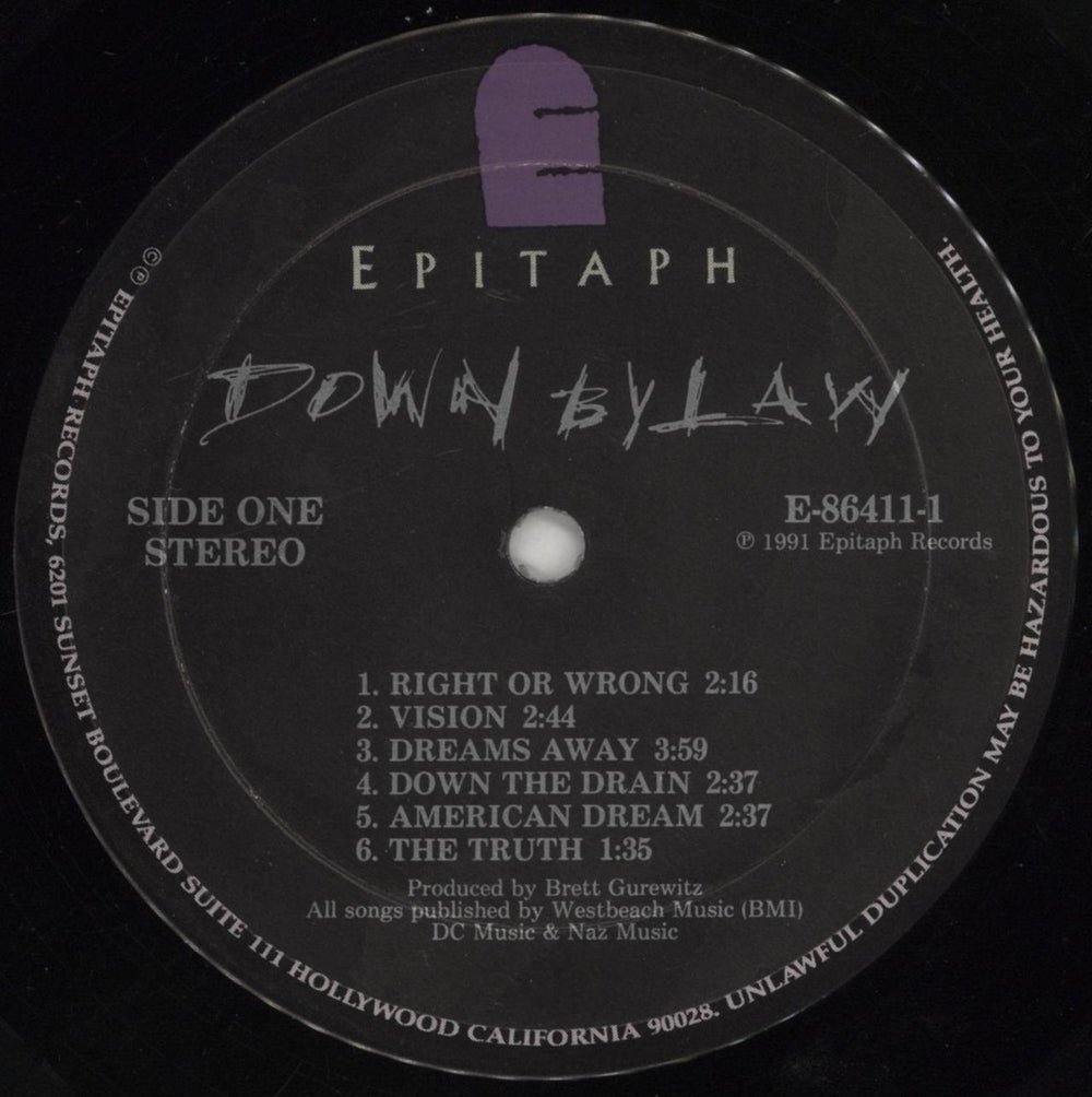 Down By Law Down By Law US vinyl LP album (LP record) DP8LPDO704778