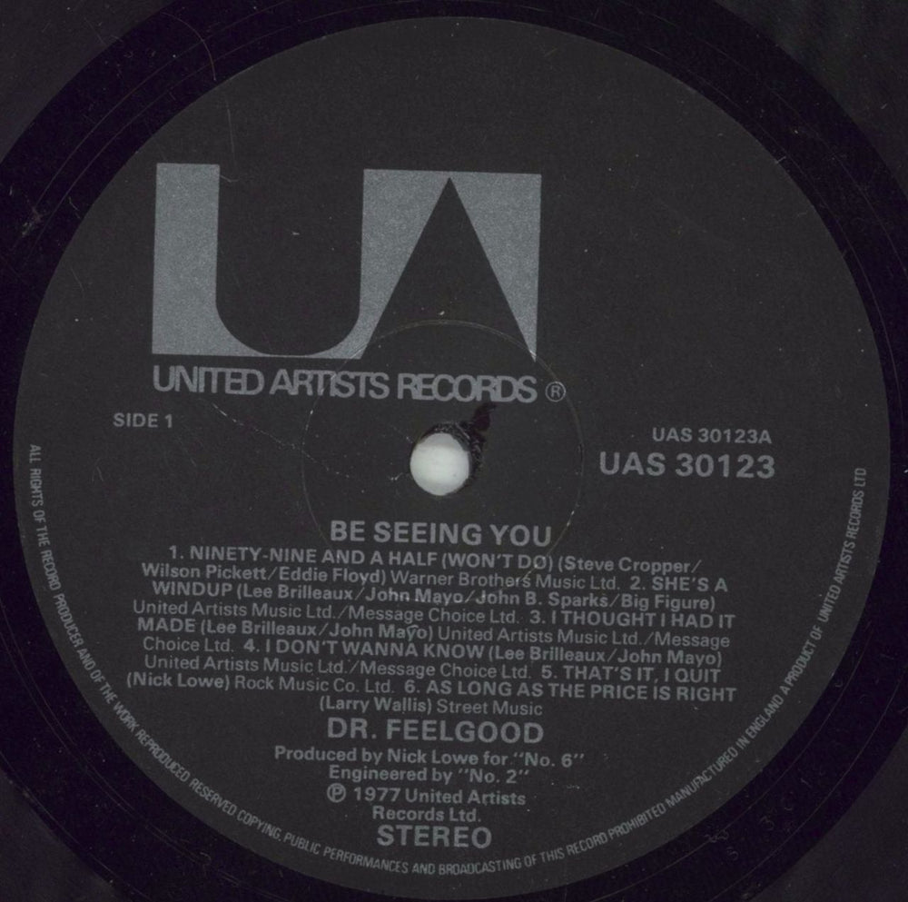 Dr Feelgood Be Seeing You UK vinyl LP album (LP record) DRFLPBE521627