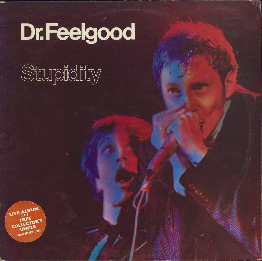 Dr Feelgood Stupidity - 1st - Stickered UK vinyl LP album (LP record) UAS29990