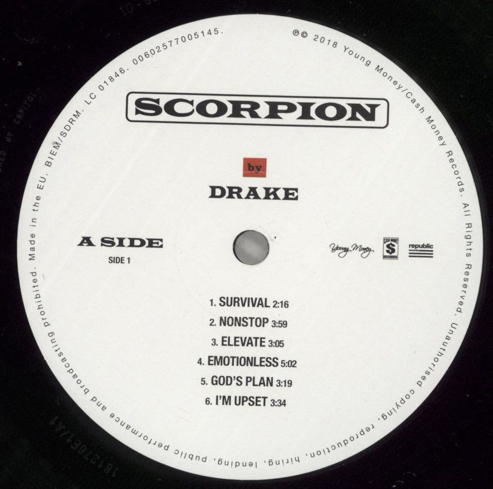 Drake Scorpion UK 2-LP vinyl record set (Double LP Album) E3A2LSC809525