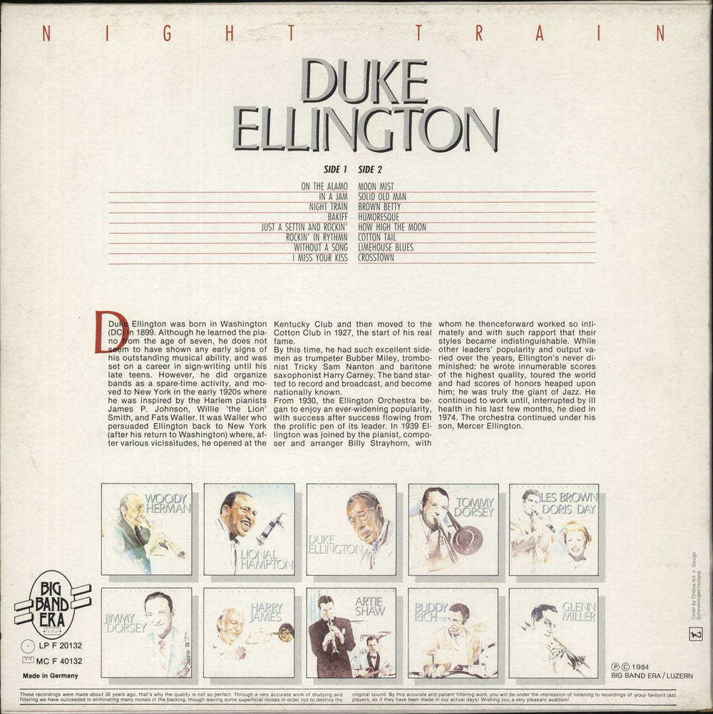 Duke Ellington Night Train German vinyl LP album (LP record)