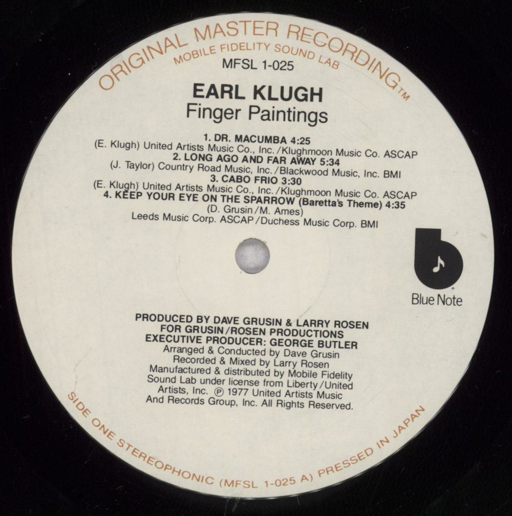 Earl Klugh Finger Paintings - Half-Speed US vinyl LP album (LP record) EAQLPFI332362