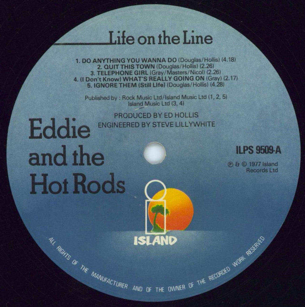 Eddie And The Hot Rods Life On The Line - EX UK vinyl LP album (LP record) EHOLPLI562422