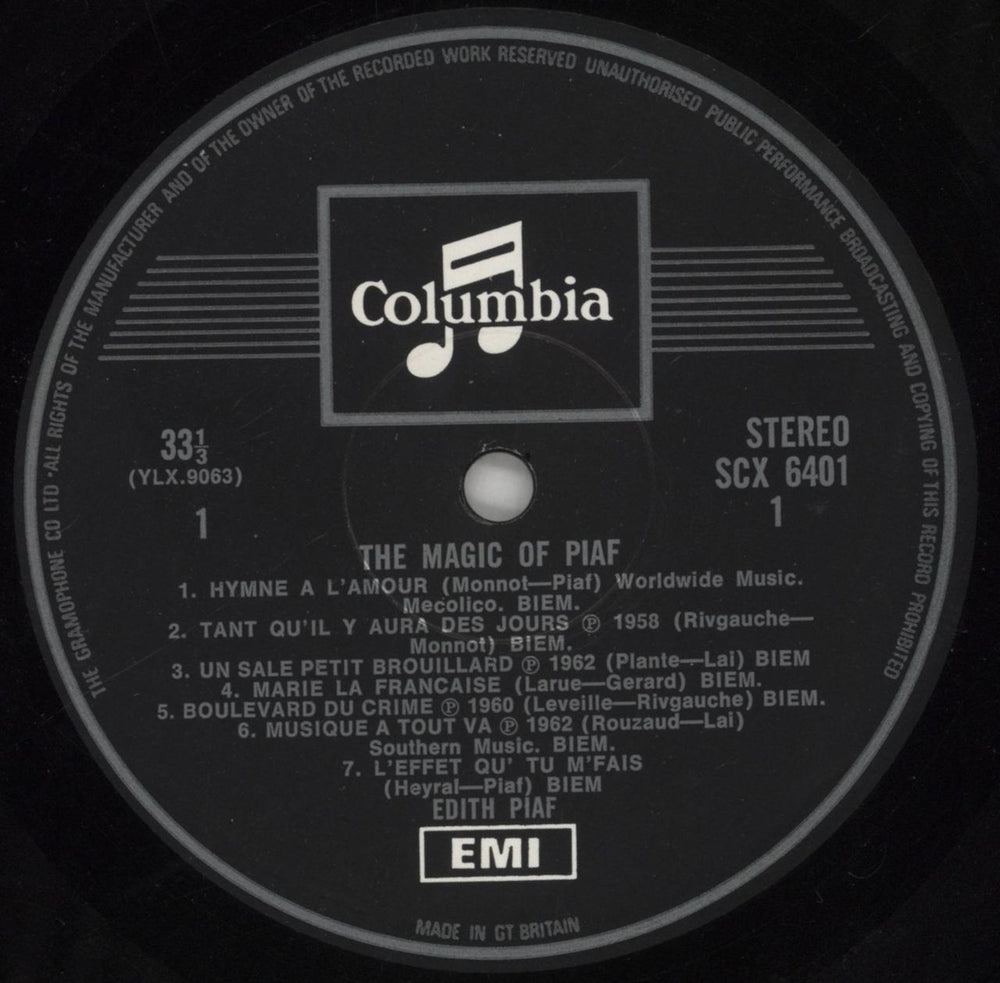 Edith Piaf The Magic of Piaf UK vinyl LP album (LP record) EPFLPTH328932