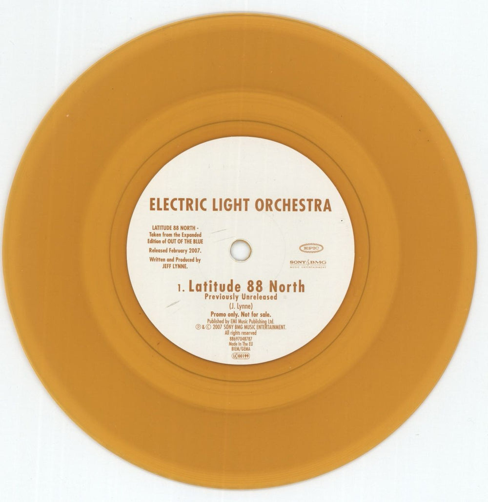 Electric Light Orchestra Latitude 88 North - Orange Vinyl UK Promo 7" vinyl single (7 inch record / 45) 88697048787
