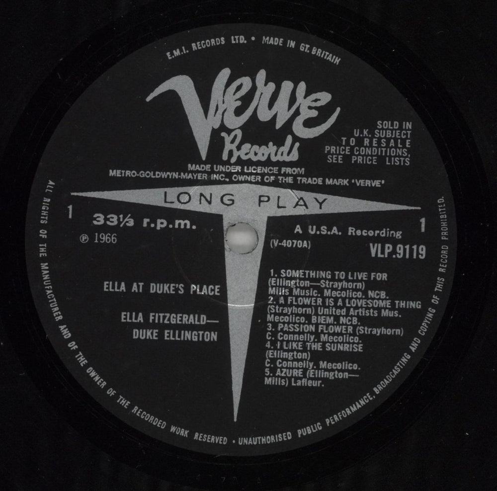 Ella Fitzgerald & Duke Ellington Ella At Duke's Place UK vinyl LP album (LP record) EPULPEL442951